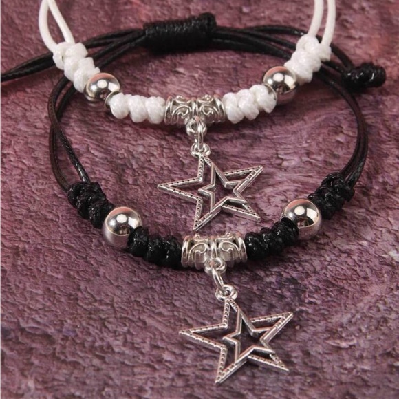 Grunge Punk 2pcs Star Charm Bracelet - Picture 1 of 3